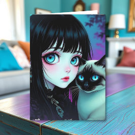 Einfach mal nach dir schauen | Anime Girl a Karte