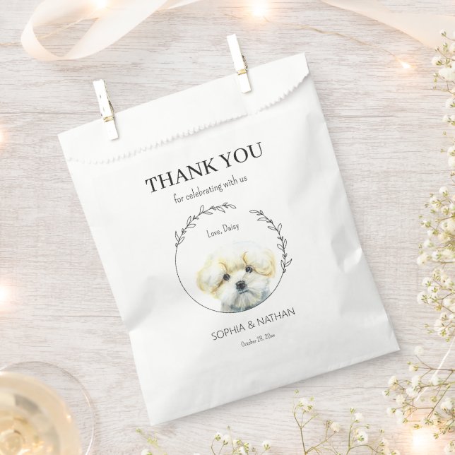 Einfach maltesischer Hund Wedding Danke Geschenktütchen (Ausgeschnitten)