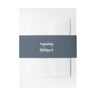 Einfach marineblaue moderne minimalistische Braut Einladungsbanderole