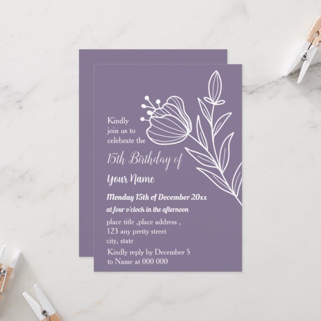 Einfach maurischer Geburtstag Einladung (Vorderseite/Rückseite Beispiel)