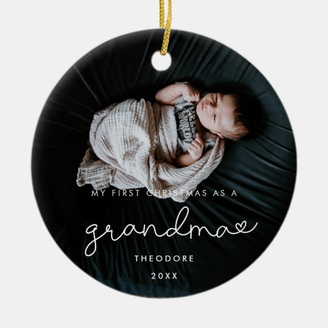Einfach mein erstes Weihnachten als Oma-Foto Keramik Ornament (Vorne)