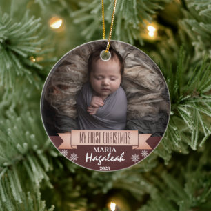 Einfach Mein erstes Weihnachten Personalisiertes B Keramik Ornament