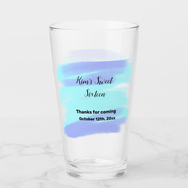 EINFACH MINIMAL 16 . Geburtstag elegant und modern Glas (Vorderseite)