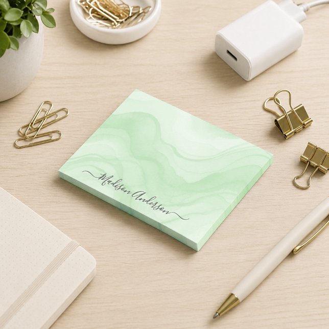 Einfach Minimal Aquarell Wasserfarbe Sage Grün Per Post-it Klebezettel (Von Creator hochgeladen)