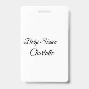 EINFACH MINIMAL.CUTIE NAME BABY Baby Shower Thr Ausweis