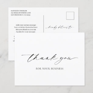 Einfach Minimal Elegant Moderne Geschäft Dankeschö Postkarte