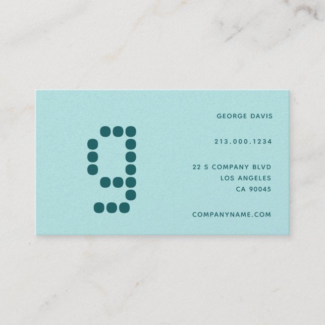 Einfach Minimal Elegante Pastel Aquamarin Grau Visitenkarte (Vorderseite)