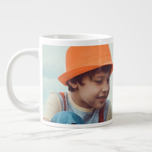 Einfach MINIMAL Foto hinzufügen Weihnachten  Jumbo-Tasse (Links)