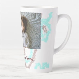 einfach minimal FÜGEN SIE IHR FOTO TEXT blau glitz Milchtasse