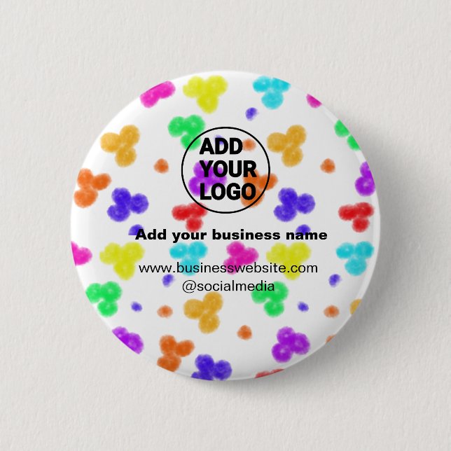 einfach minimal Fügen Sie Ihr Logo/Design Wasserfa Button (Vorderseite)