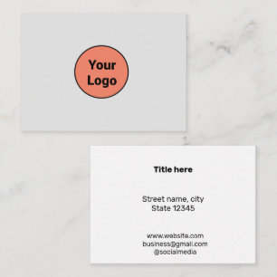 EINFACH MINIMAL FÜGEN SIE IHREN LOGO CUSTOM TEXT H MITTEILUNGSKARTE