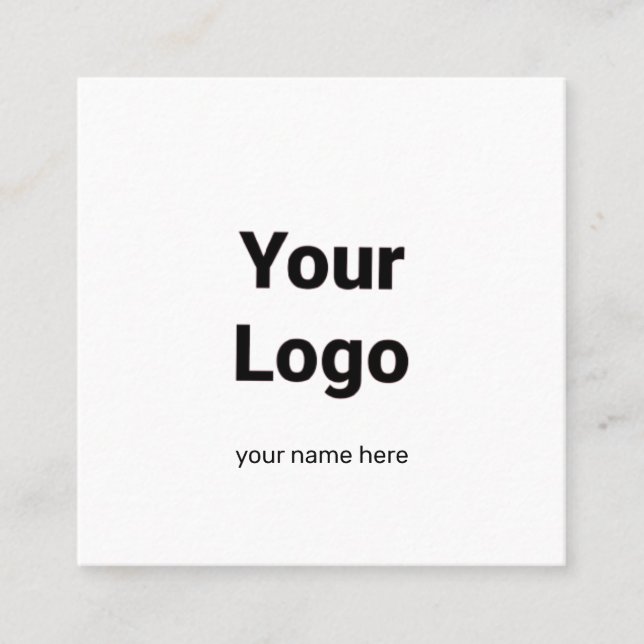 EINFACH MINIMAL FÜGEN SIE IHREN LOGO CUSTOM TEXT H QUADRATISCHE VISITENKARTE (Vorderseite)