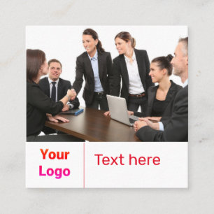 EINFACH MINIMAL FÜGEN SIE IHREN LOGO CUSTOM TEXT H QUADRATISCHE VISITENKARTE