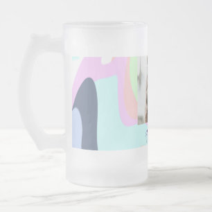 einfach minimal fügen Sie Ihren Namen Foto Pastell Mattglas Bierglas