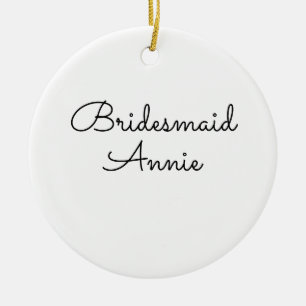 einfach minimal Fügen Sie Ihren Namen Text Brautju Keramik Ornament