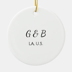 EINFACH MINIMAL Fügen Sie Ihren Paarnamen Städtena Keramik Ornament