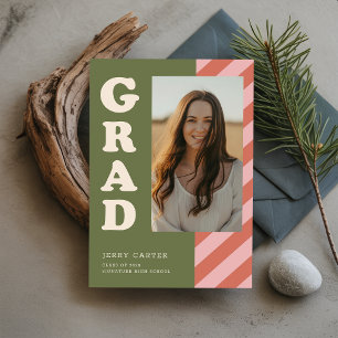 Einfach Minimal Grad Foto Abschluss Danke Postkarte