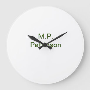Einfach minimal grün füge deinen Text Namen Foto h Große Wanduhr