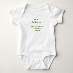 Einfach minimal grün fügen Sie Ihren Text Namen Fo Baby Strampler