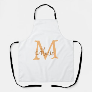 einfach minimal Name Monogramm orange braun thr Schürze