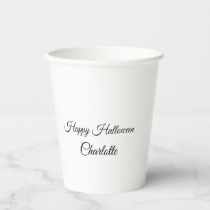 EINFACH MINIMAL.SÜß NAME BABY frohes Halloween Pappbecher