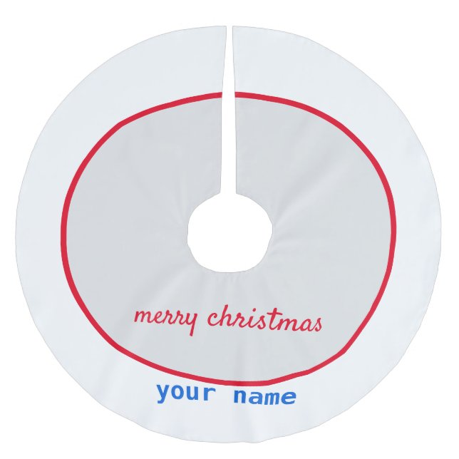 einfach minimale hinzufügen Ihren Namen fröhliche  Polyester Weihnachtsbaumdecke (Vorderseite)