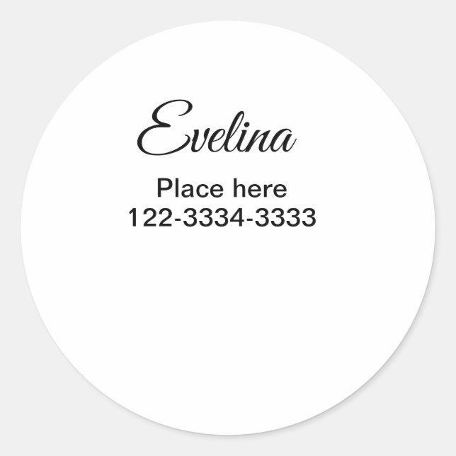 Einfach minimale Hinzufügen Sie Ihren Namen Text P Runder Aufkleber (Vorderseite)