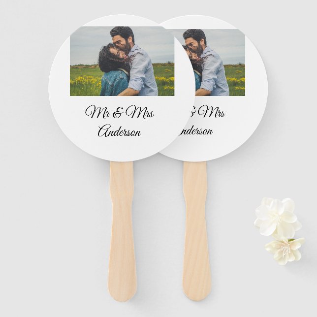 Einfach minimale mr und mrs fügen Sie Ihren Namen  Fächer (Vorne und Hinten)