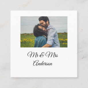 Einfach minimale mr und mrs fügen Sie Ihren Namen  Quadratische Visitenkarte