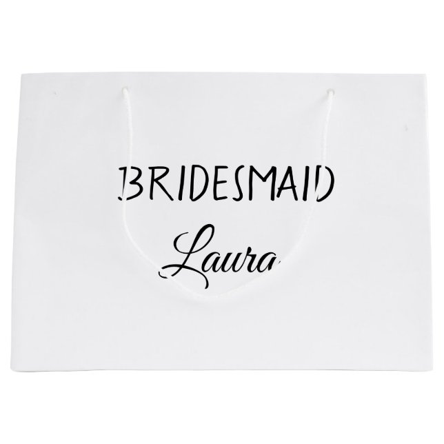 Einfach minimaler Zusatz Name Braut Geschenk Jahr  Große Geschenktüte (Vorderseite)