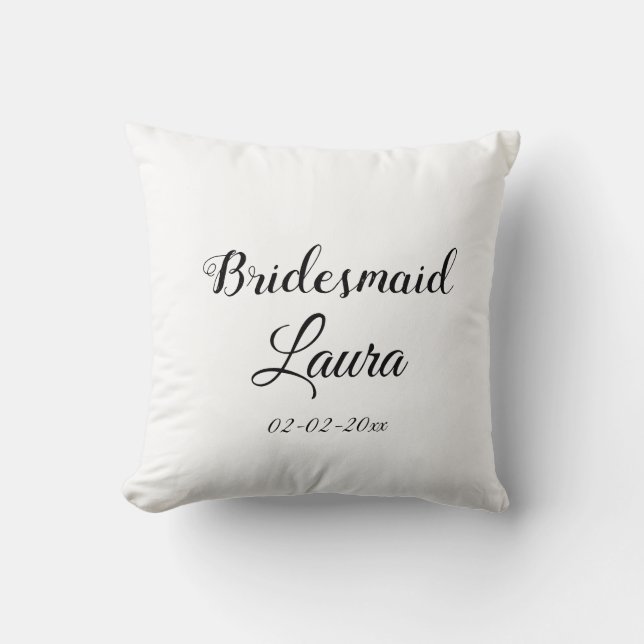 Einfach minimaler Zusatz Name Braut Geschenk Jahr Kissen (Vorderseite)