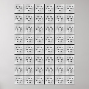 Einfach Minimalistisch 48 Foto Collage Schwarz Poster