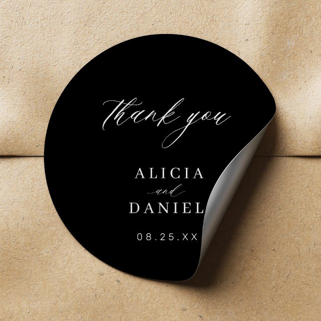 Einfach minimalistisch elegante Hochzeitsvorzug kl Runder Aufkleber (Von Creator hochgeladen)