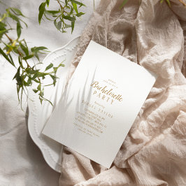 Einfach Minimalistisch|Gold Junggeselinnen-Abschie Einladung