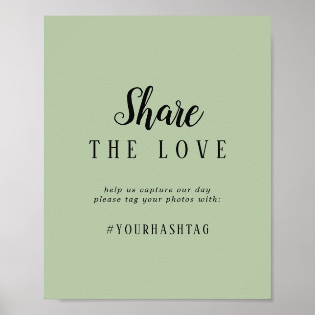 Einfach Minimalistisch|Sage Share Liebe Sign Poster (Vorne)