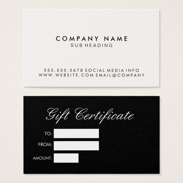 Einfach Minimalistisch Schwarz-weiß (Vorne & Hinten)