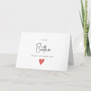 Einfach Minimalistisch zum Bruder, Hochzeitskarte Karte
