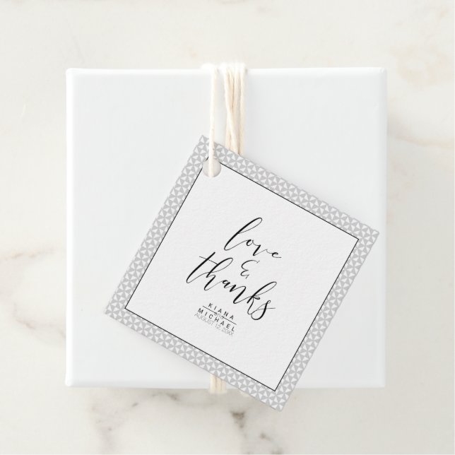 Einfach Minimalistische Hochzeit dank Black ID523 Geschenkanhänger (Beispiel)