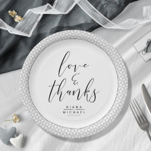 Einfach Minimalistische Hochzeit dank Black ID523 Pappteller
