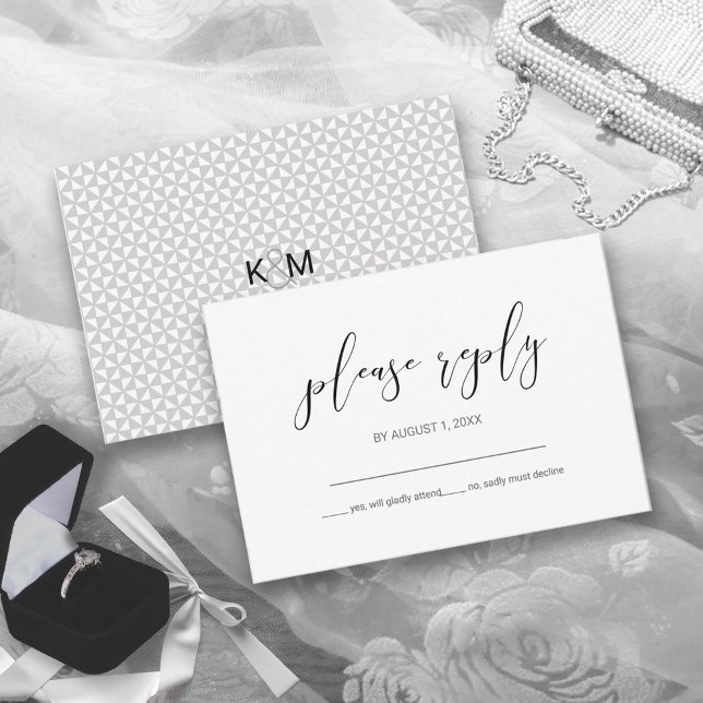 Einfach Minimalistische Hochzeit RSVP Black ID523 (Von Creator hochgeladen)