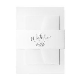 Einfach Minimalistische Wedding Black ID523 Einladungsbanderole