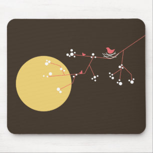 Einfach Minimalistische Whimsical Nesting Vögel &  Mousepad