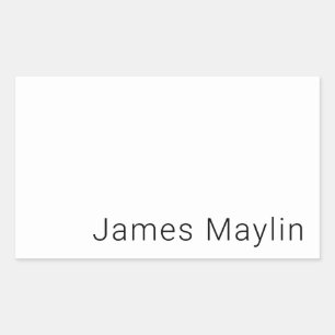 Einfach minimalistischer bearbeitbarer Name oder a Rechteckiger Aufkleber