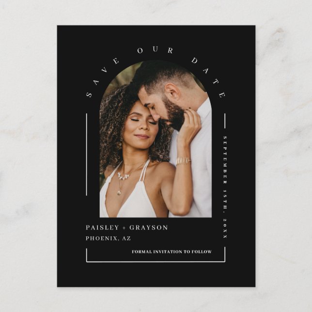 Einfach Minimalistischer Foto QR Code Rette unser  Postkarte (Vorderseite)