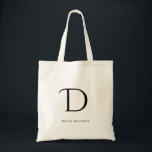 Einfach minimalistischer Monogrammname Stilvoll Tragetasche<br><div class="desc">Einfache klassische Tasche kann mit Ihrem Namen und Monogramm personalisiert werden.</div>