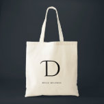 Einfach minimalistischer Monogrammname Stilvoll Tragetasche<br><div class="desc">Einfache klassische Tasche kann mit Ihrem Namen und Monogramm personalisiert werden.</div>