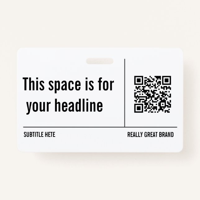 Einfach Minimalistischer QR-Code Beruflich Ausweis (Vorderseite)