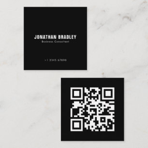 Einfach Minimalistischer QR-Code Beruflich Quadratische Visitenkarte