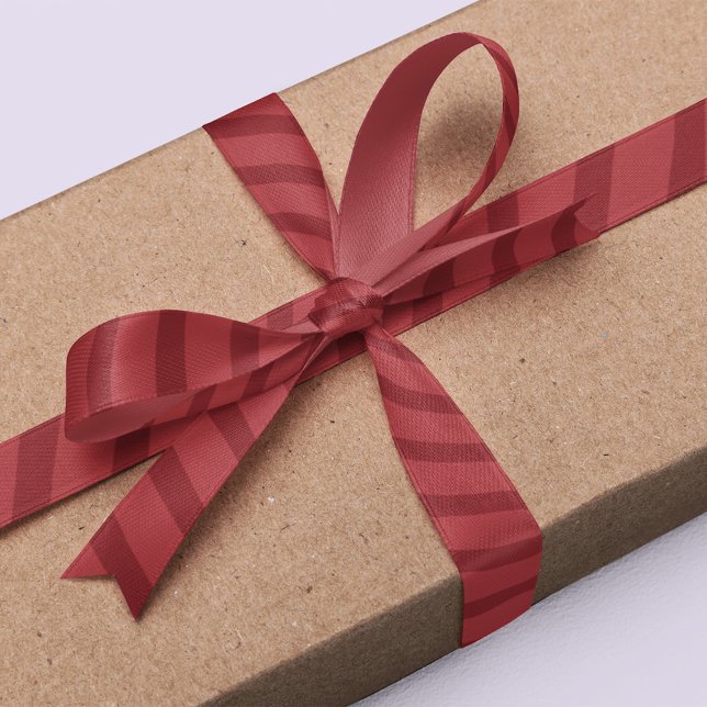 Einfach Minimalistischer Strumpf Satinband (Red striped patterned Ribbon)