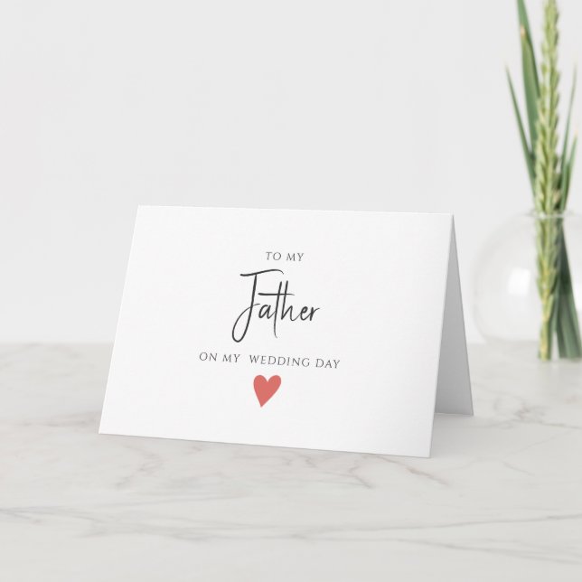 Einfach Minimalistischer Vater, Hochzeitskarte Karte (Vorderseite)